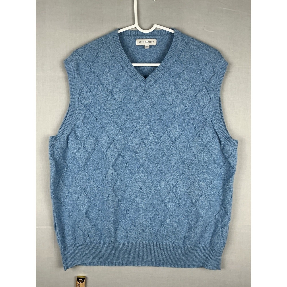 Joseph Abboud Sweater Mens L Blue 100% Cotton Crew Neck Knit‎ Pullover